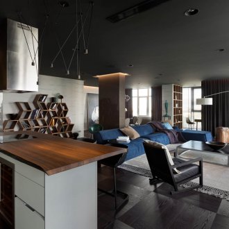 Apartamento tipo estudio al estilo del constructivismo.