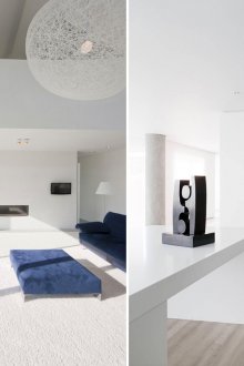 Interiores blancos al estilo del constructivismo.