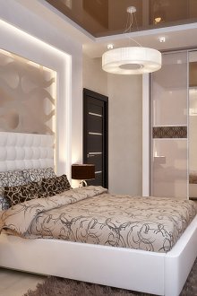 Stylish white furniture in the bedroom interior