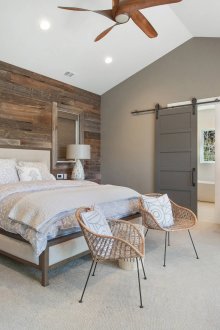 Beige and brown country style bedroom furniture