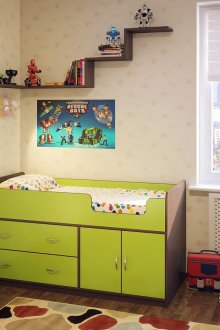 Wenge beşikli çocuk odası