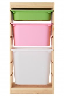 Petite étagère avec tiroirs en plastique pour jouets