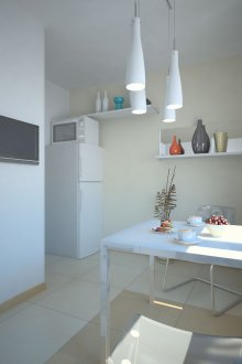Beyaz ve bej modern mutfak