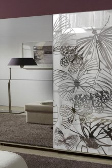 Mirrored doors with a wardrobe pattern