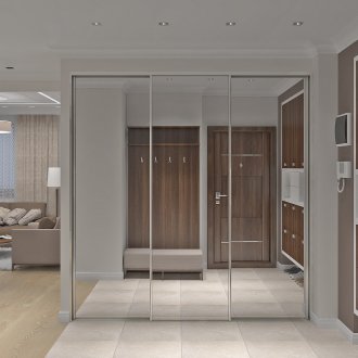 Mirrored wardrobe in the hallway