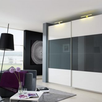 Gray and white wardrobe in the living room