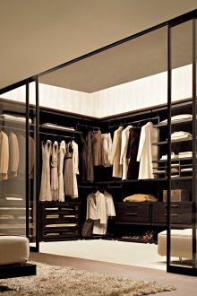 Dressing room with transparent doors