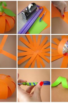 Instructions étape par étape pour créer des citrouilles d'Halloween à l'aide de papier