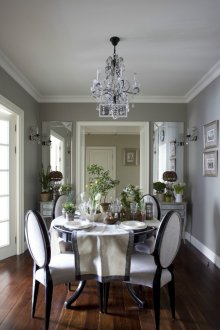 Gray and White German Style Dining Room