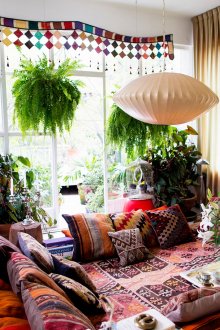 Kısa boho dekoratif perde