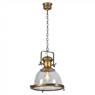 Loft tarzı bronz ve cam avize