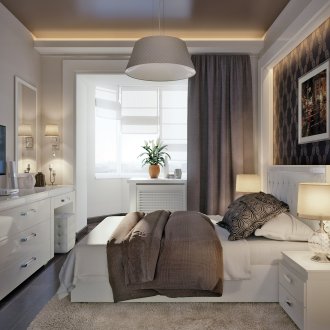 Chambre blanche et marron