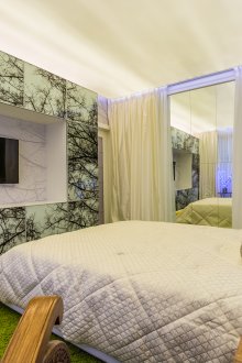 Tapis vert et mur écologique dans la chambre