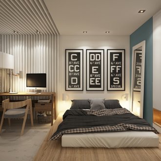 Chambre de style loft