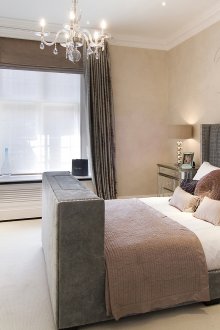 Chambre Art Déco Beige et Gris