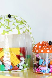 Sacs en tissu et en film pour jouets