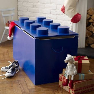 Coffre à jouets bleu