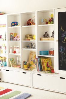 Rack de rangement blanc avec grands tiroirs