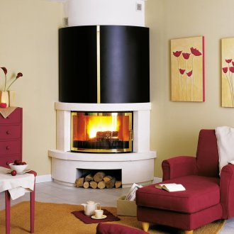Fireplace stove in the interior