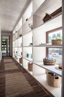 Large shelving in the hallway
