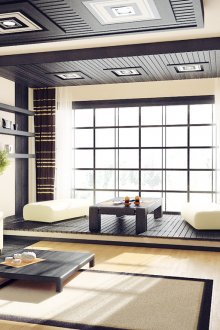 Muebles de estilo japonés en el interior.