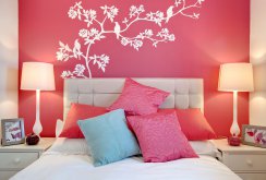 Patterned bedroom wall decor