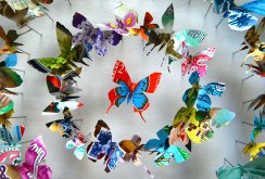 Beautiful paper butterflies for interior decoration