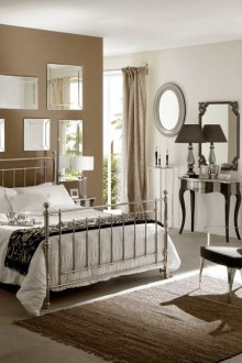 Rideaux en lin marron clair dans la chambre