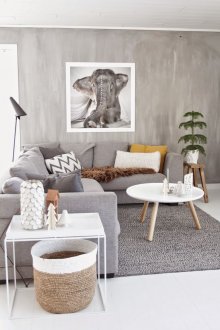 Feng shui tarafından oturma odasında bir fil ile boyama