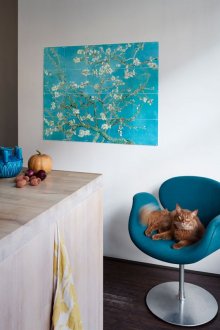 Feng shui mutfakta çiçek açan sakura ile boyama