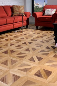 Stratifié marron et beige dans le salon
