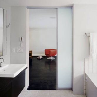 Fırçalanmış banyo sürgülü kapı