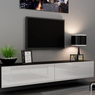 Oturma odasında siyah beyaz TV standı