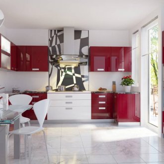 Glossy kitchen without handles