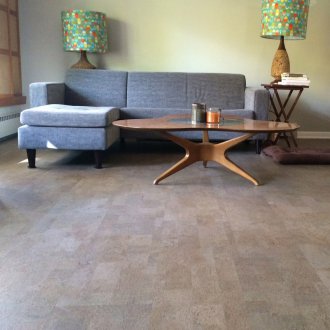 Divano in tessuto grigio