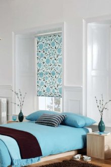 Roller blinds in the bedroom
