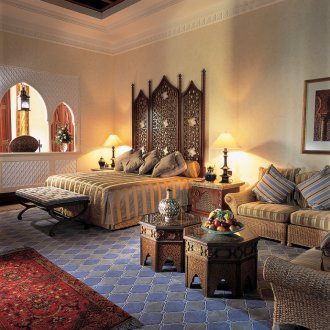 Curly Moroccan tile on the bedroom floor