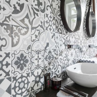 Gray moroccan tile