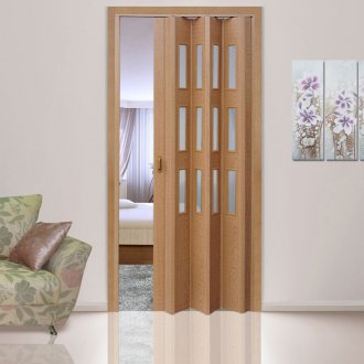 Harmonica door in walnut color