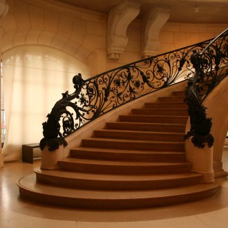 Wrought iron furniture on the balcony
