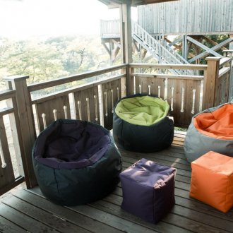 Bamboo curtains on the veranda
