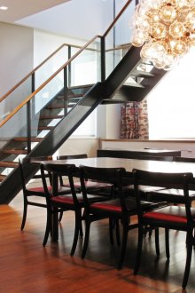 Laconic design fireplace