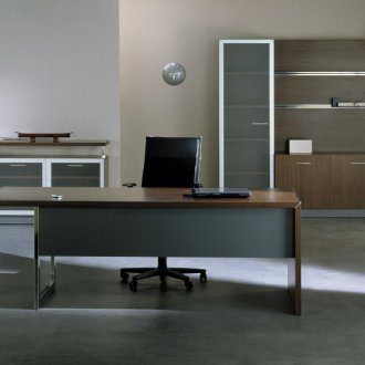 Furniture for an office with a metal decor