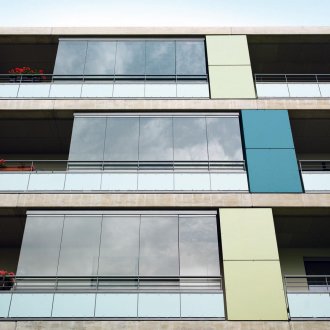 House with panoramic balcony outside