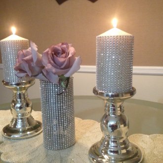 Rhinestones ile dekoratif mumlar