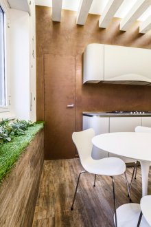 Mutfak pencere üzerinde çim