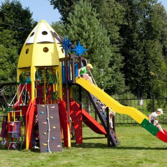 Children's playground in the form of a rocket