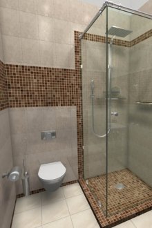 Douche d'angle avec douche à effet pluie