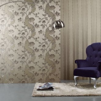Papel pintado serigrafiado con rosas