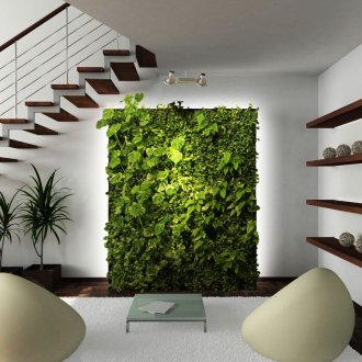 Fitostena com iluminação no interior